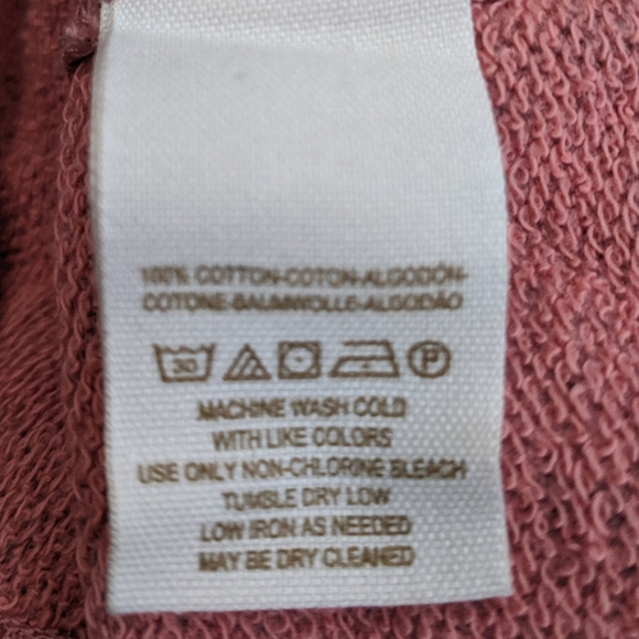 Free People Pink Lace Shoulder Crop Sweatshirt XS - Picture 6 of 7